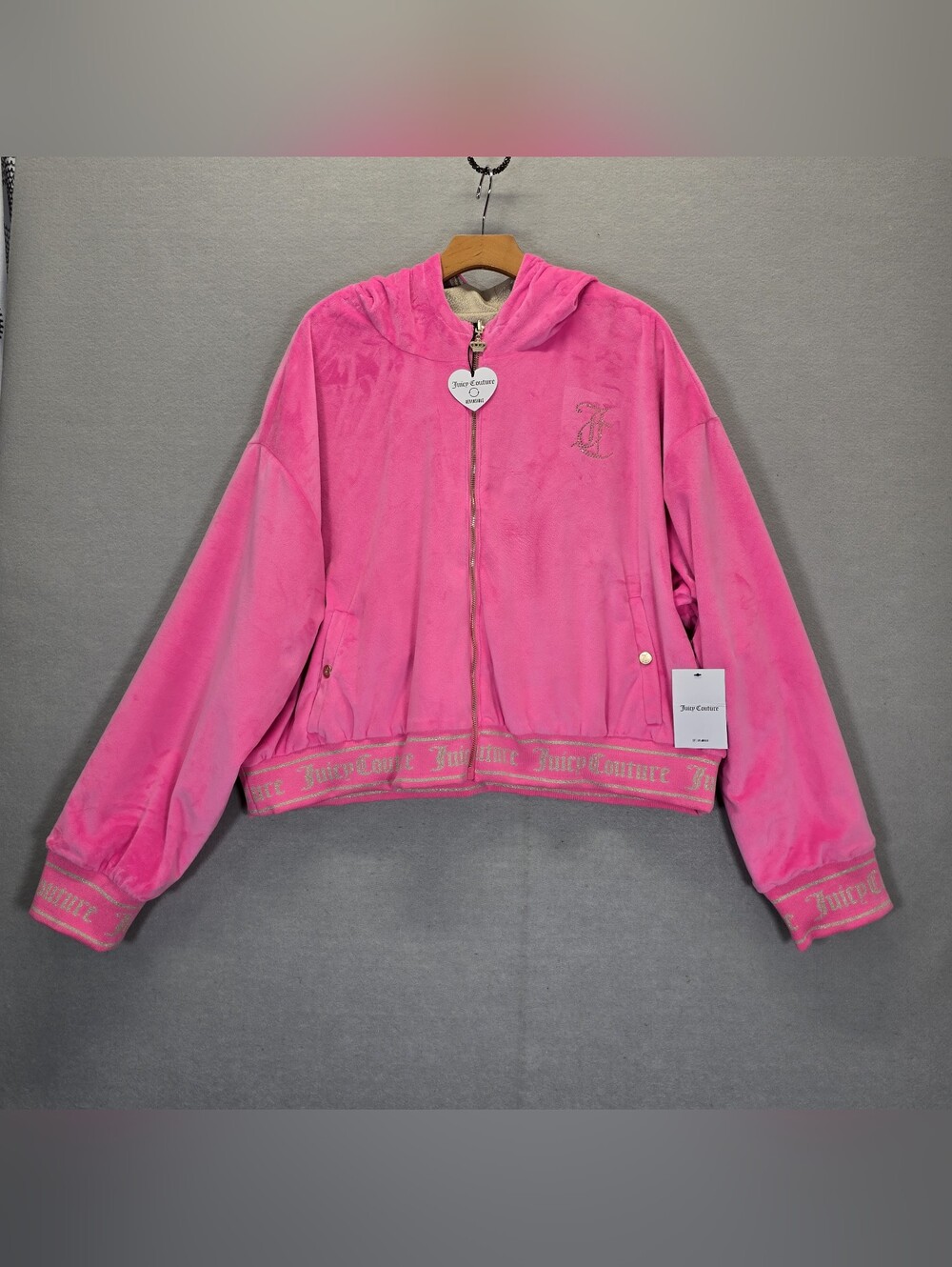 Women's Juicy Couture Reversible Bomber Jacket in Retro Pink 3X Gold/Pink - Picture 4 of 15
